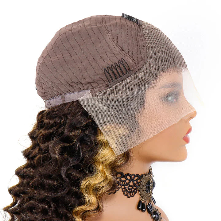 Deep Wave Lace Front Wigs Honey Blonde Highlight P4/27 Human Hair 13x4 Lace 180% Density Ombre Deep Curly WigsDeep Wave Lace Front Wigs Honey Blonde Highlight P4/27 Human Hair 13x4Product Details





Wig Style
13x4 Front Lace Wig


Hair Texture
Deep Wave/Deep Curly



Density
180%


Wig Lengths
18-30 Inch


Hair Material
100% Virgin Hair FromwigsElegance BeautyCacaoLuxHair